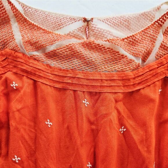 Anthropologie x Floreat Nanette Embroidered Asymmetric Hi Lo Maxi Dress Poppy 6 - Picture 8 of 16